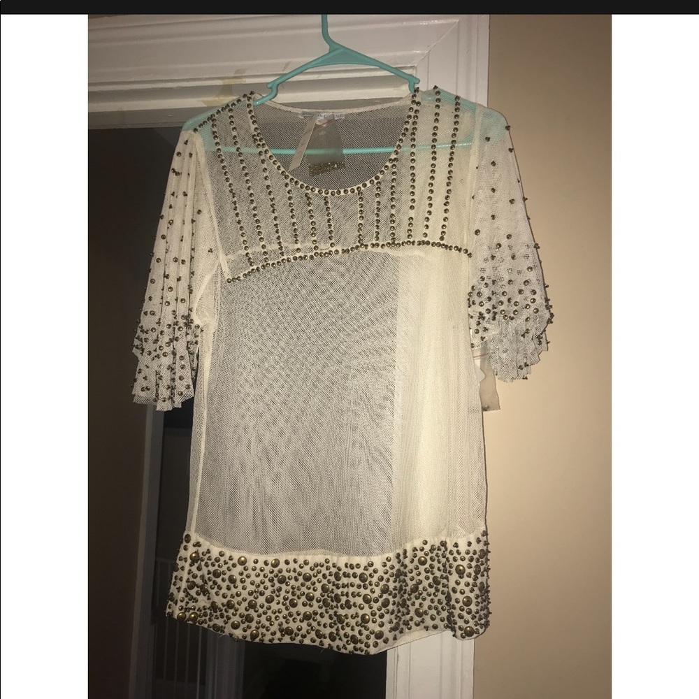 Beaded Anthropologie Top